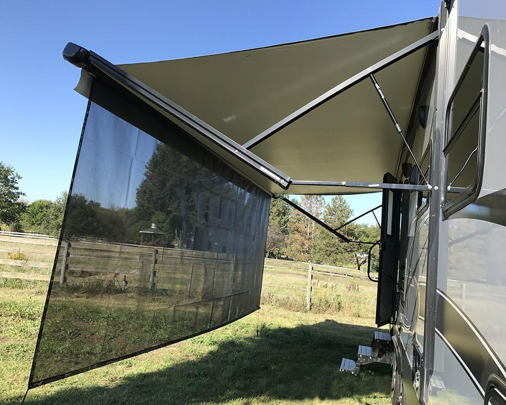 Black Mesh Screen Sunshade Complete Kits Camping Trailer Canopy UV Sunblocker - 3 Year Warranty