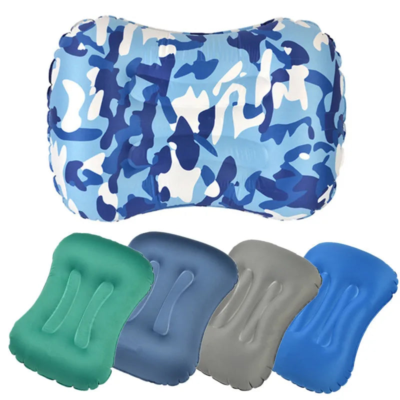 Outdoor Camping Portable Ultralight Inflatable Compressible Neck Lumbar Sleeping Pillow