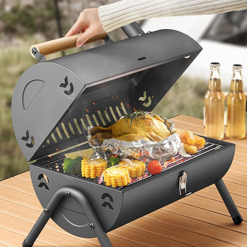 Outdoor BBQ Grill Rack Camping Picnic Barbecue Stove Suitable for 3-4 Person