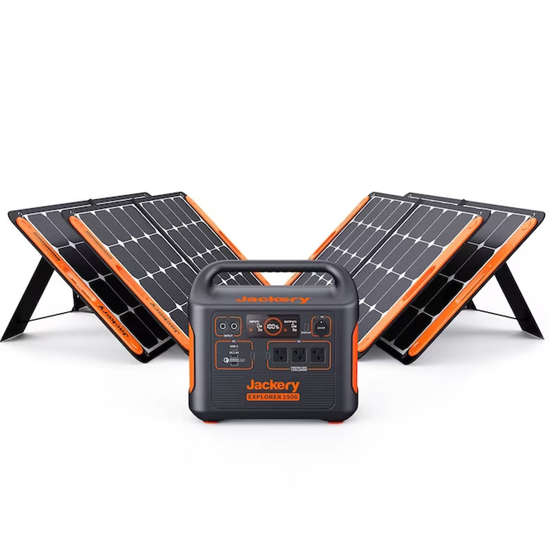 Explorer 1500 Solar Generator 1800-Watt Portable Power Station (4 Solar Panels Included)