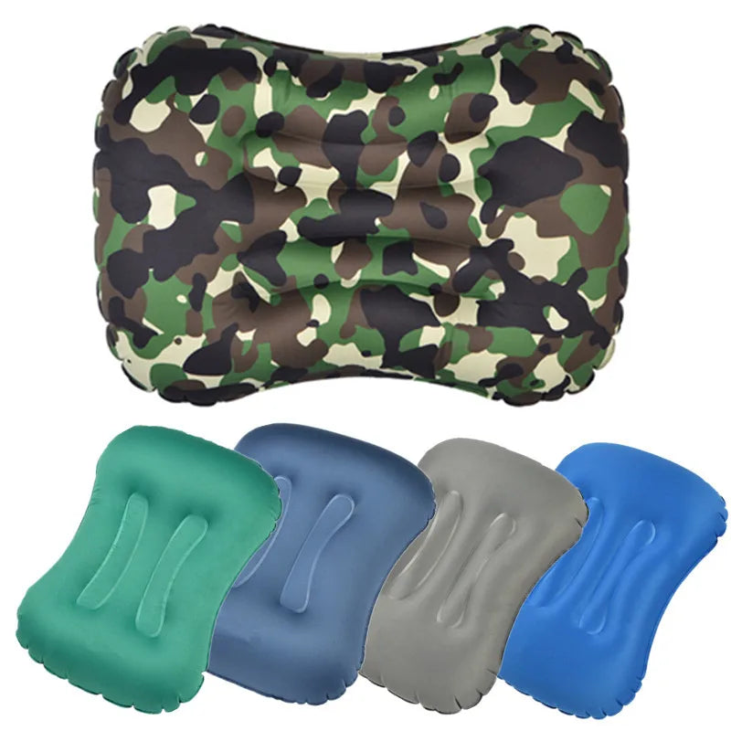 Outdoor Camping Portable Ultralight Inflatable Compressible Neck Lumbar Sleeping Pillow