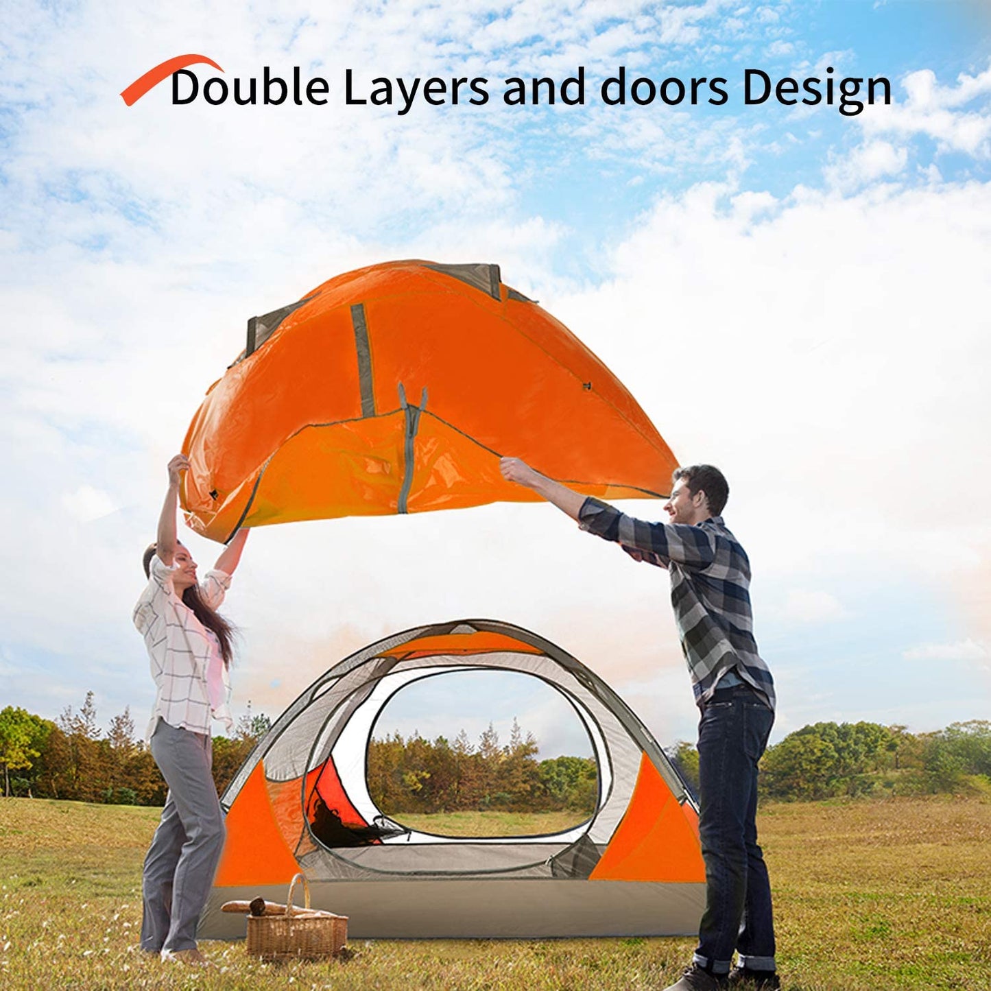 2/4 Person Camping Tent Lightweight Waterproof Windproof 