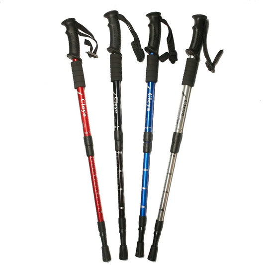 2Pcs/Pair Outdoor Hiking anti Shock Walking Sticks Telescopic Trekking Climbing Poles Ultralight Led Walking Canes Hiking Poles