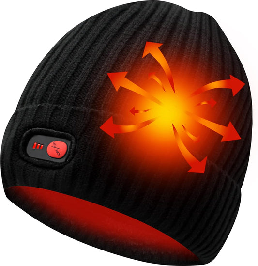 "Stay Warm in Style with Our Rechargeable Battery Heated Hat - Perfect for Skiing, Camping, and Hunting!"