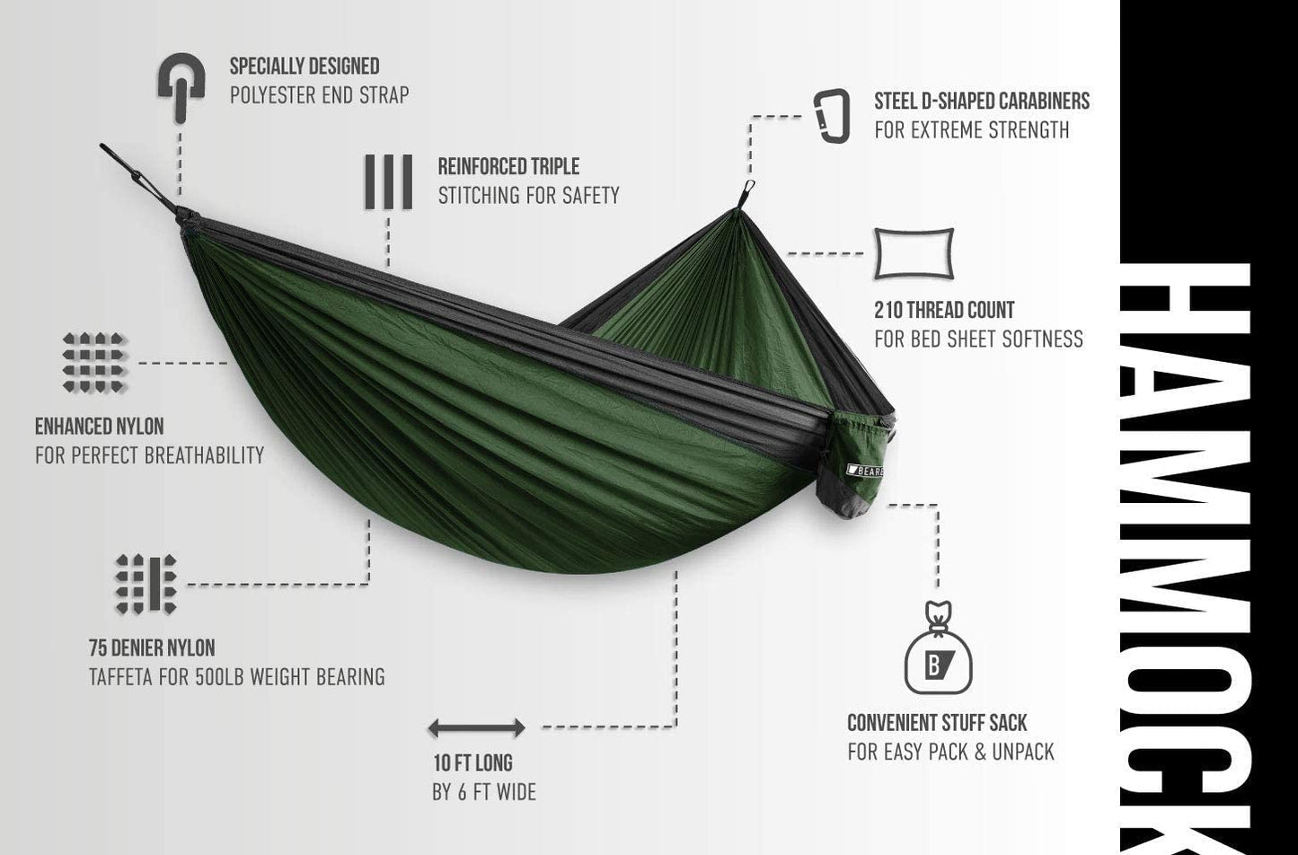 "Ultimate Adventure Hammock: Lightweight, Portable and Spacious 2-Person Camping Hammock - Perfect for Backpacking, Hiking, and Outdoor Travel"