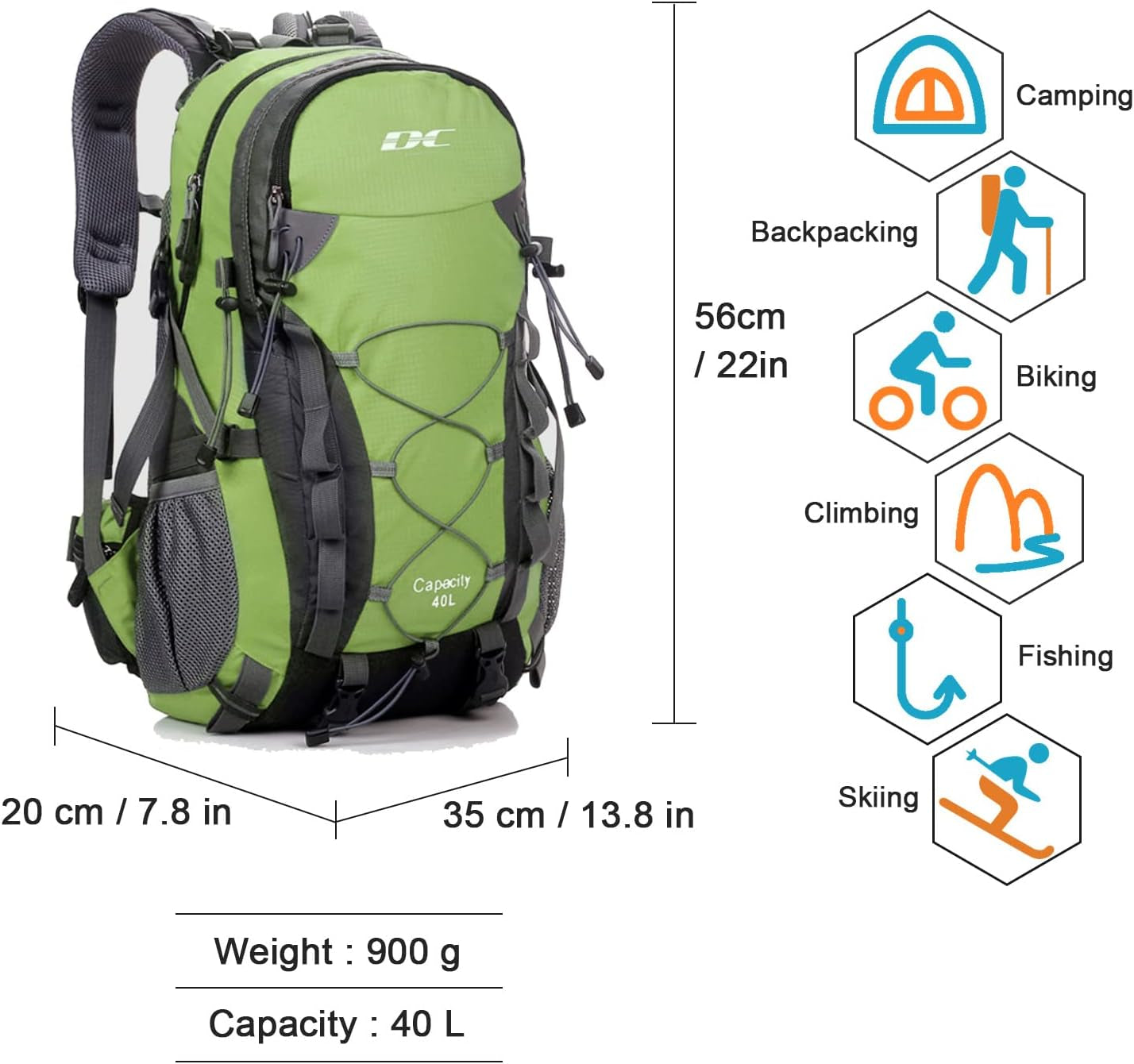 "Ultimate Adventure Companion: Durable Waterproof Hiking Backpack - Ideal for Men and Women, Perfect Lightweight Day Pack for Travel and Camping"